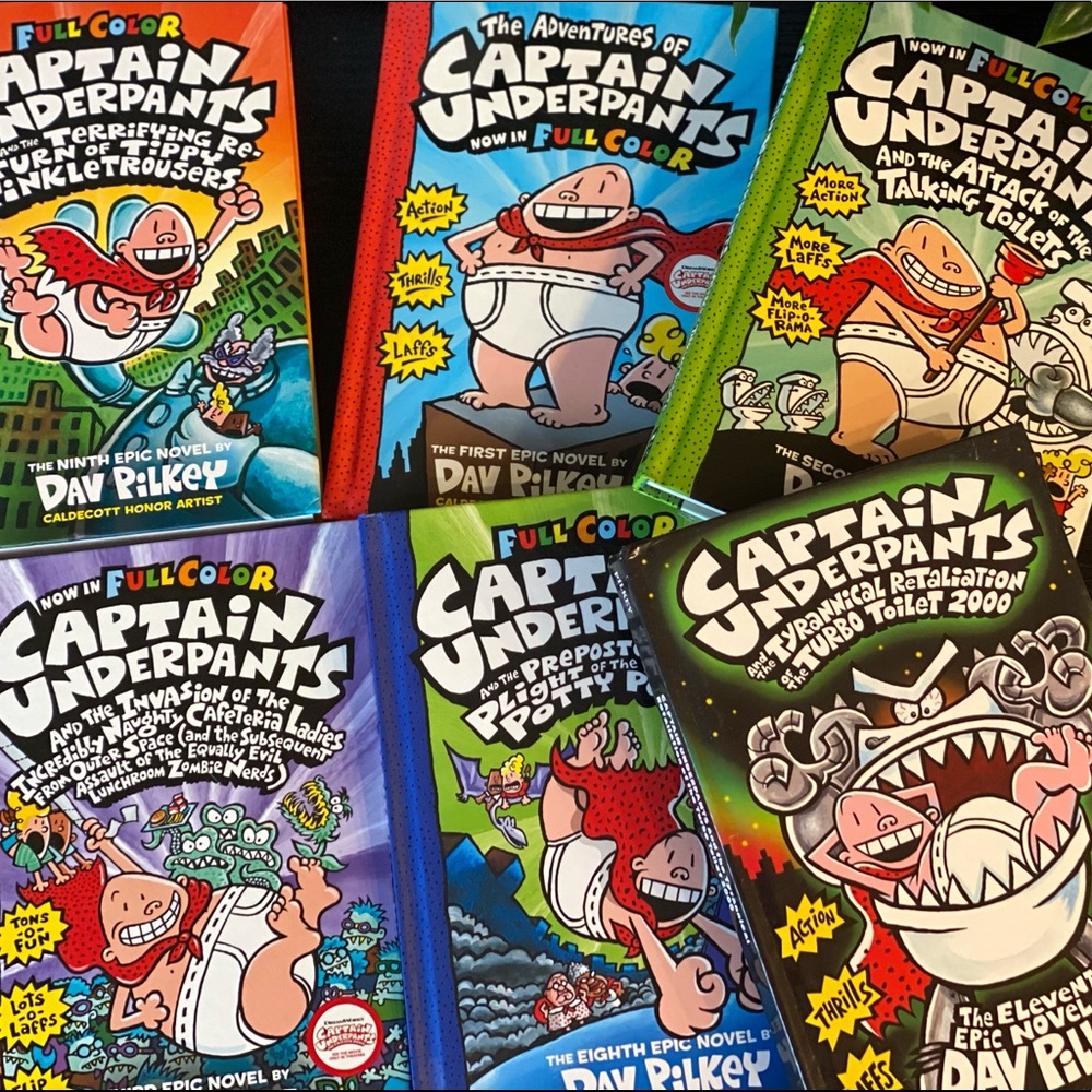 Kids Books - 6x Captain Underpants